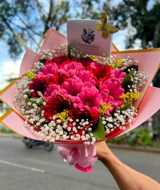 Ramo de Gerberas Fucsia & Rojo