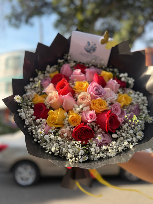 Ramo de 36 Rosas Multicolor