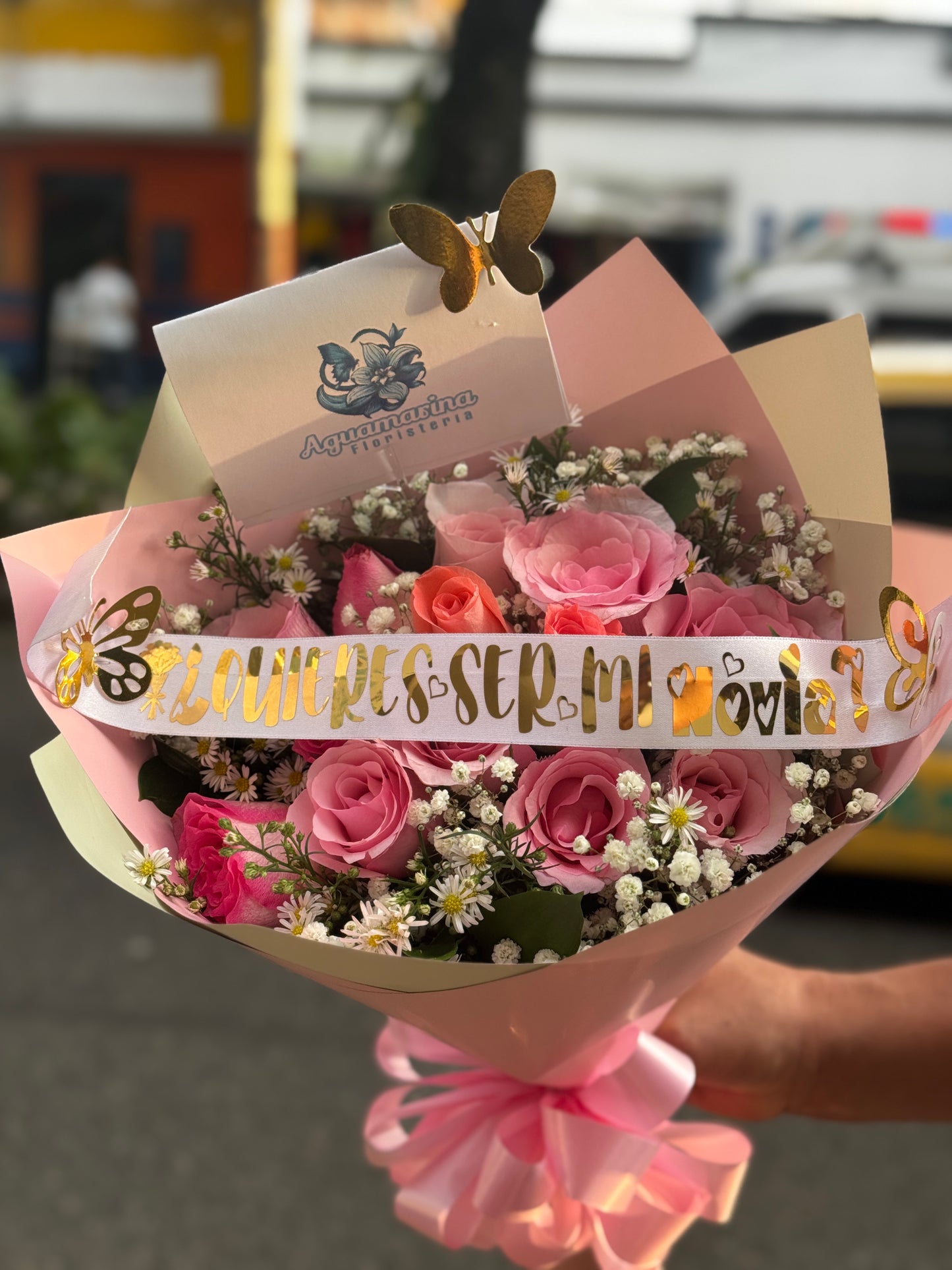 Buquet Rosa, quieres ser mi novia?