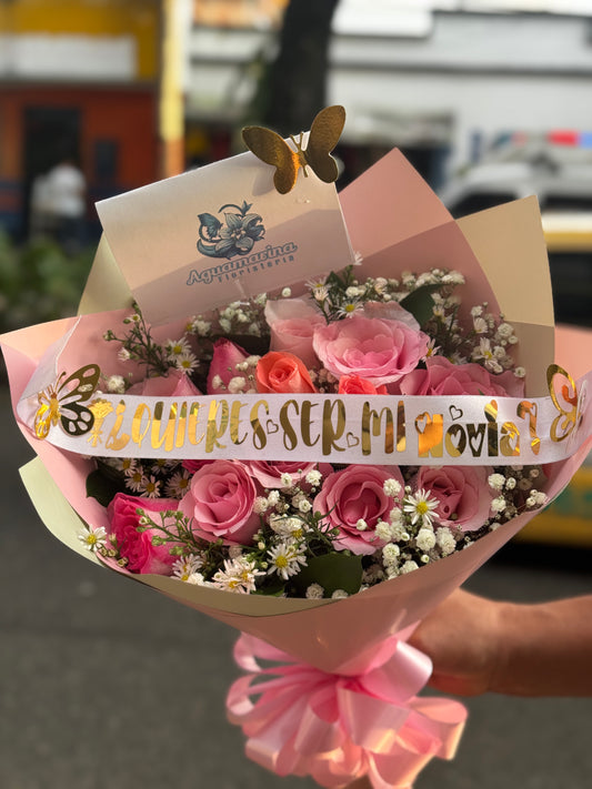 Buquet Rosa, quieres ser mi novia?