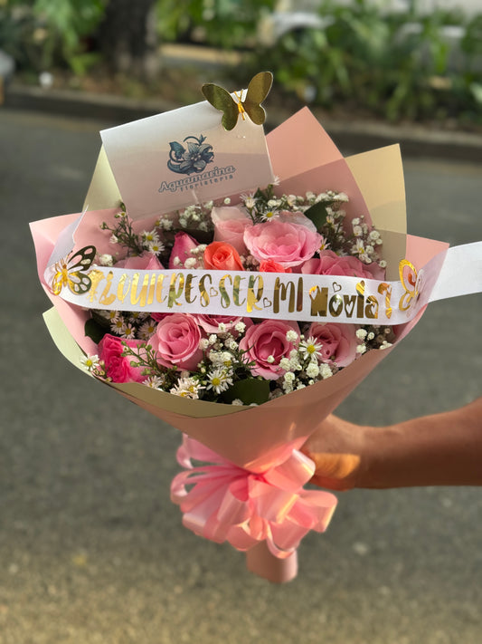 Buquet Rosa, quieres ser mi novia?